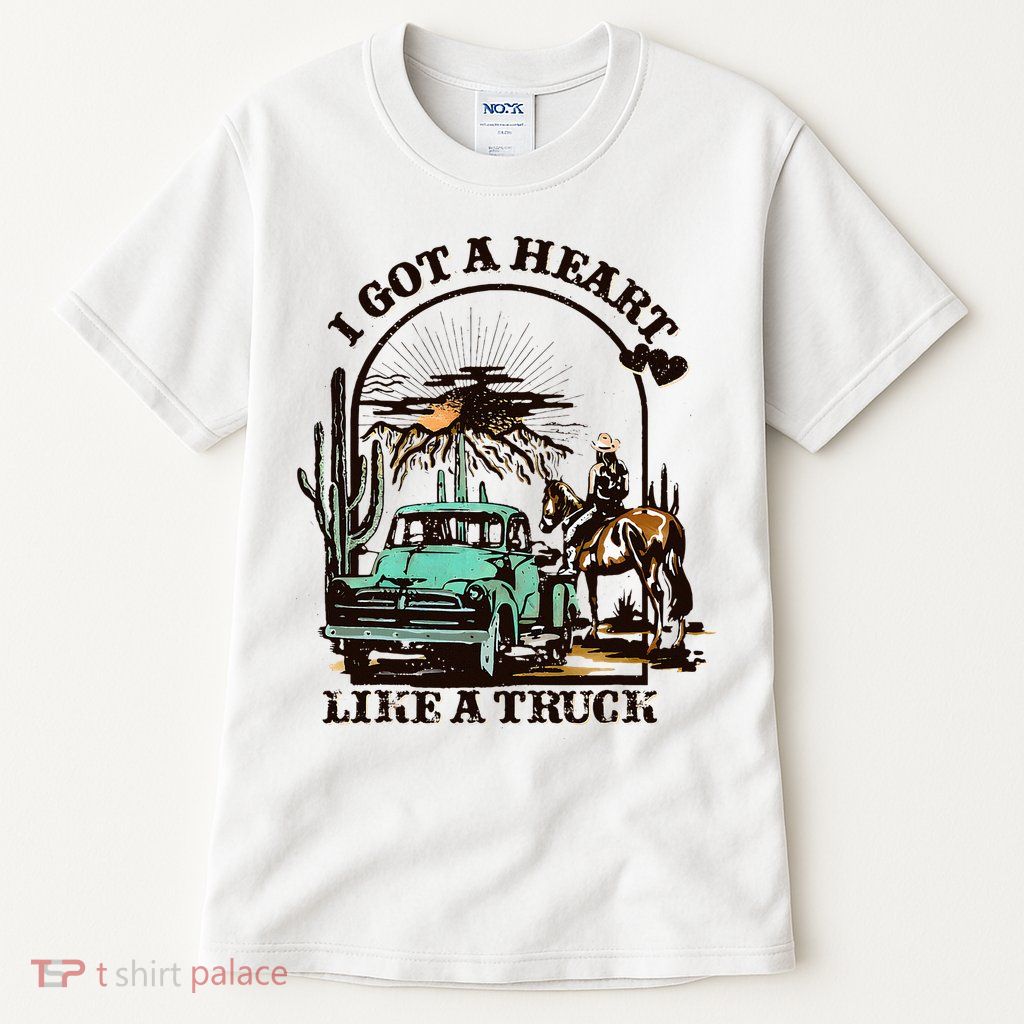 I Got A Heart Like A Truck Western Country Music Cowboy Tall T-Shirt