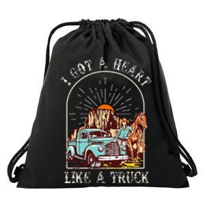 I Got A Heart Like A Truck Western Country Music Cowgirl Drawstring Bag