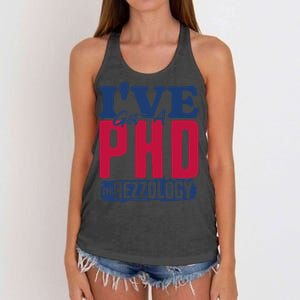 IVe Got A Phd In Rizzology Funny Rizz Quote Women's Knotted Racerback Tank