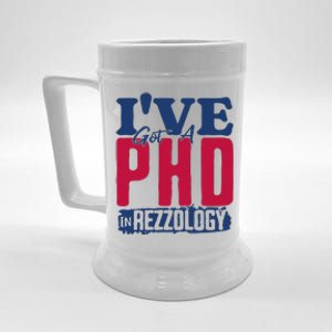 IVe Got A Phd In Rizzology Funny Rizz Quote Beer Stein