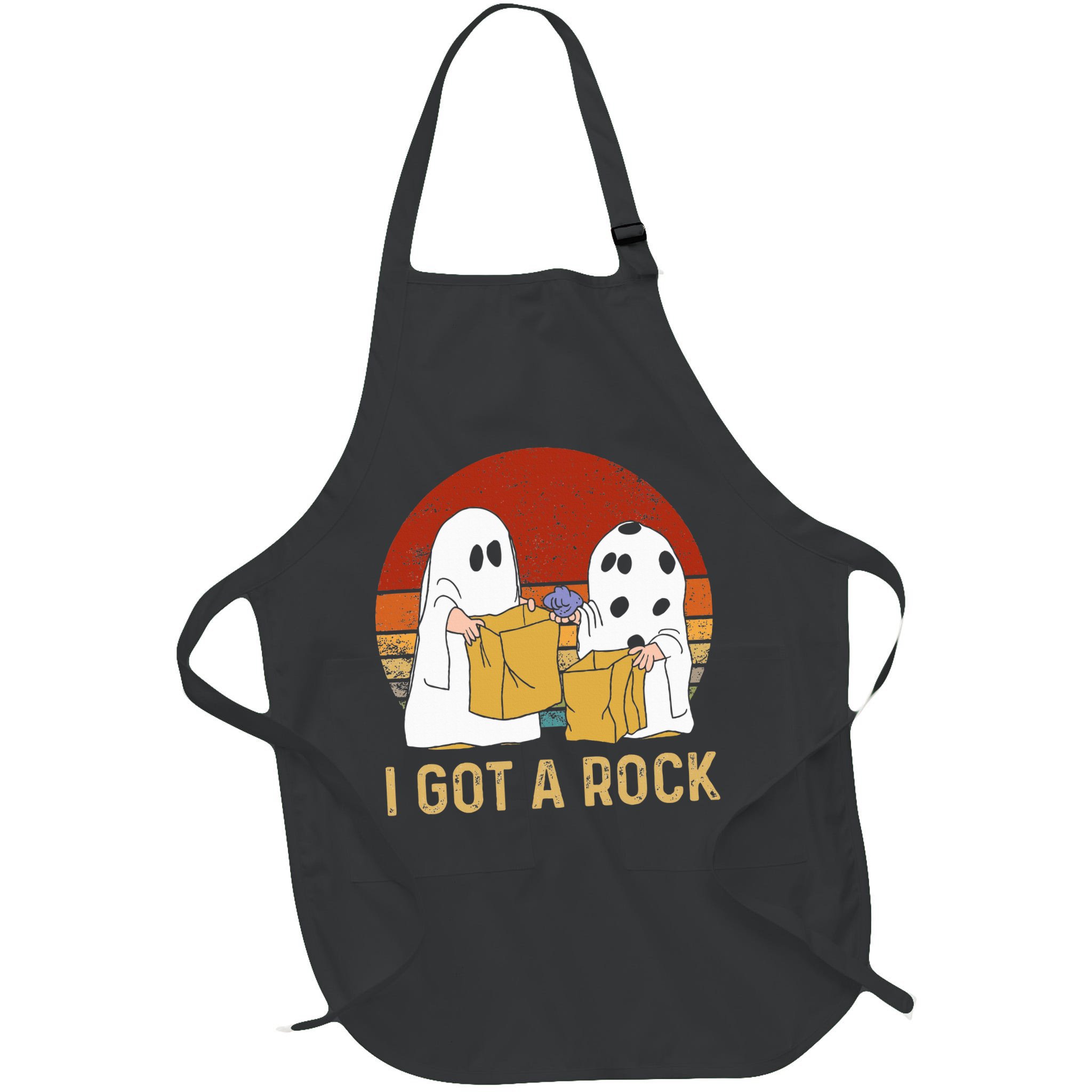 I Got A Rock Halloween Trick Or Treat Ghost Apron