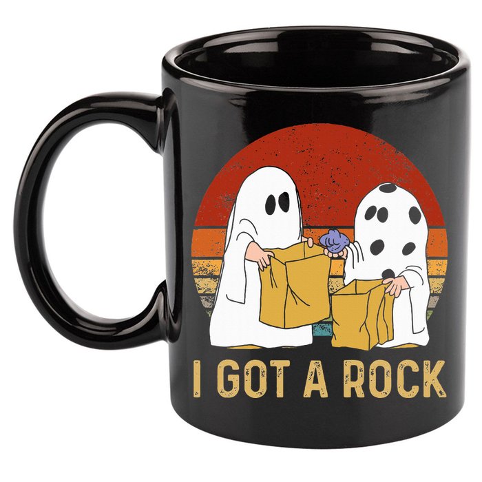 I Got A Rock Halloween Trick Or Treat Ghost 11oz C Handle Ceramic Mug