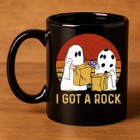 I Got A Rock Halloween Trick Or Treat Ghost 11oz C Handle Ceramic Mug