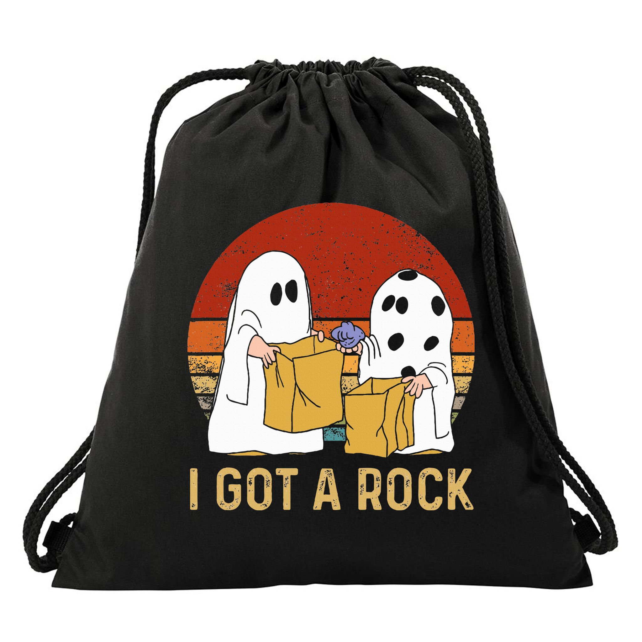 I Got A Rock Halloween Trick Or Treat Ghost Drawstring Bag