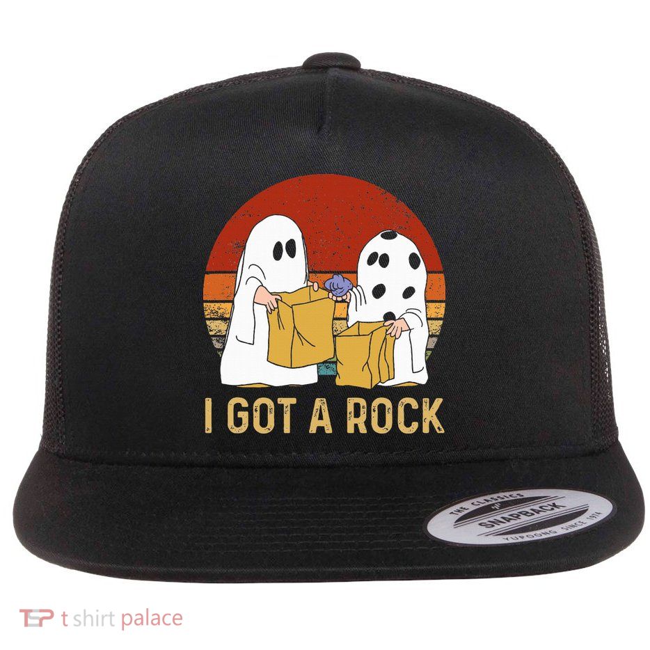 I Got A Rock Halloween Trick Or Treat Ghost Flatbill Hat