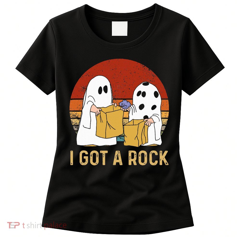 I Got A Rock Halloween Trick Or Treat Ghost Womens T-Shirt