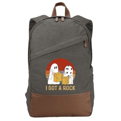 I Got A Rock Halloween Trick Or Treat Ghost Cotton Canvas Backpack
