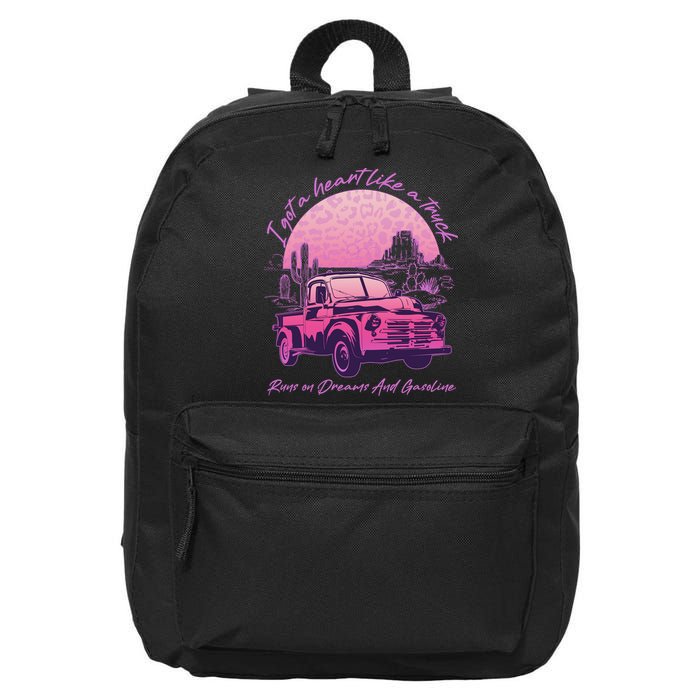 I Got A Heart Like A Truck Runs On Dreams And Gasoline 16 in Basic Backpack