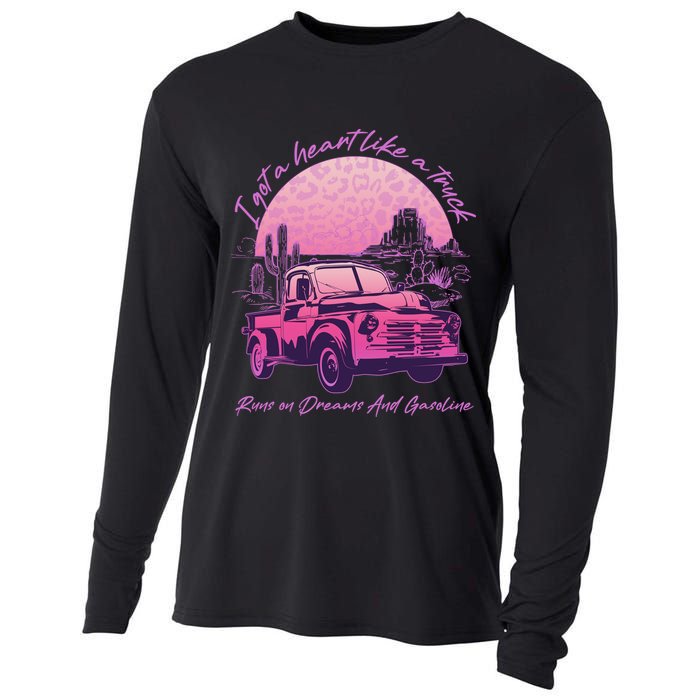 I Got A Heart Like A Truck Runs On Dreams And Gasoline Cooling Performance Long Sleeve Crew
