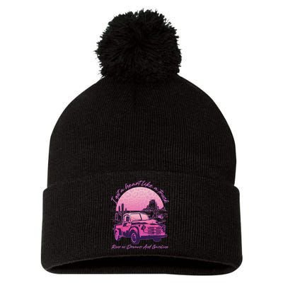 I Got A Heart Like A Truck Runs On Dreams And Gasoline Pom Pom 12in Knit Beanie