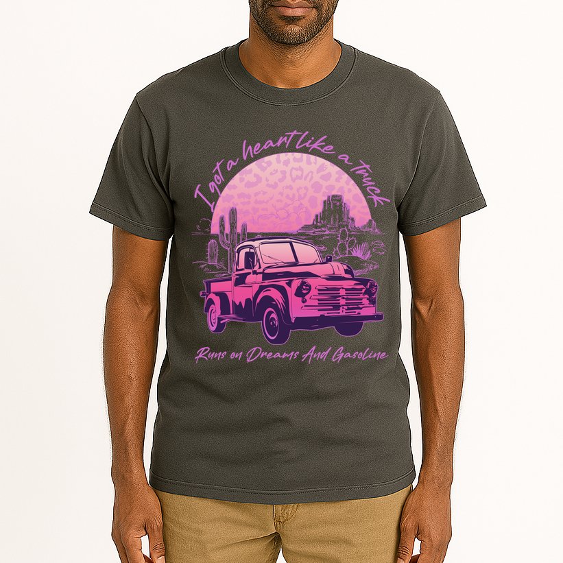 I Got A Heart Like A Truck Runs On Dreams And Gasoline Tall T-Shirt