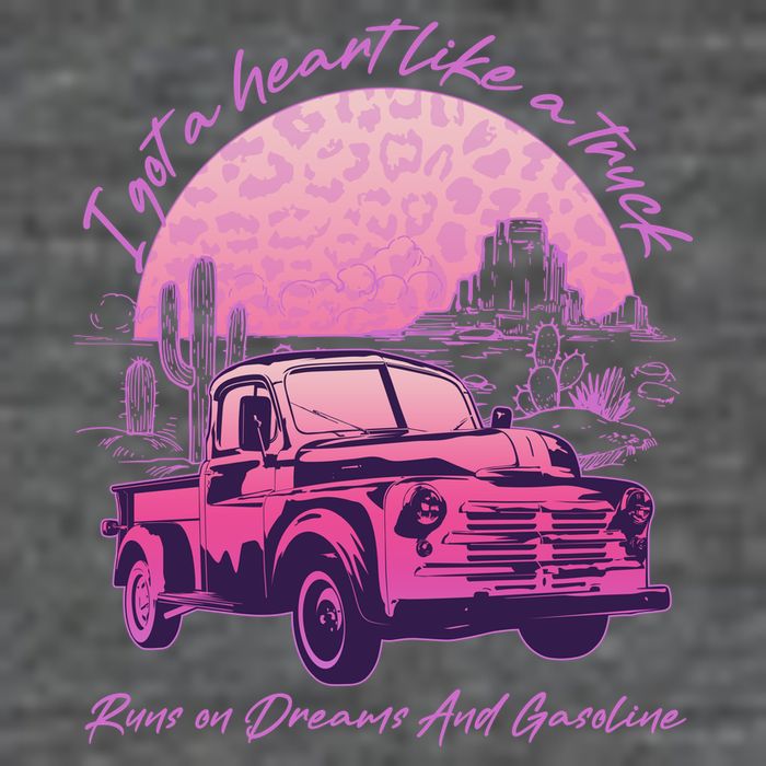 I Got A Heart Like A Truck Runs On Dreams And Gasoline 7-Panel Snapback Hat