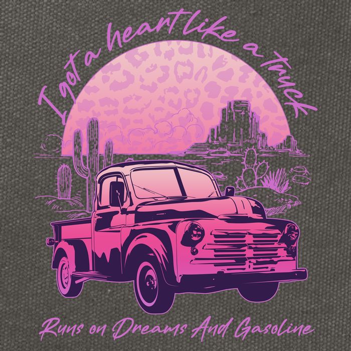 I Got A Heart Like A Truck Runs On Dreams And Gasoline Cotton Canvas Backpack