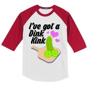 I've Got A Dink Kink Pickle Ball Kids Colorblock Raglan Jersey