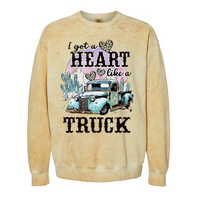 I Got A Heart Like A Truck Runs On Dreams Colorblast Crewneck Sweatshirt