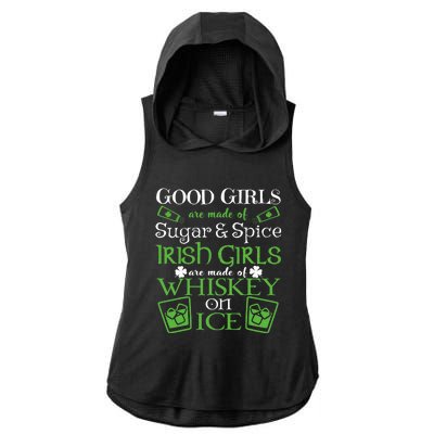 Irish Girl are Whiskey on Ice St. Patrick's Day Ladies PosiCharge Tri-Blend Wicking Draft Hoodie Tank