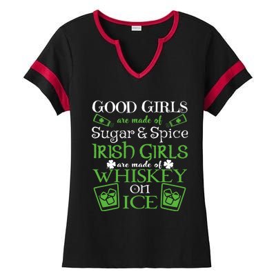 Irish Girl are Whiskey on Ice St. Patrick's Day Ladies Halftime Notch Neck Tee