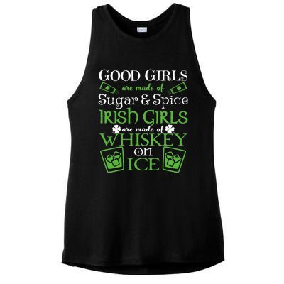 Irish Girl are Whiskey on Ice St. Patrick's Day Ladies PosiCharge Tri-Blend Wicking Tank