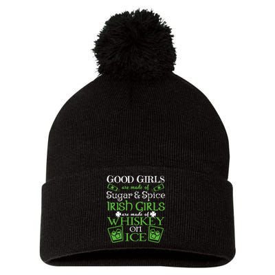 Irish Girl are Whiskey on Ice St. Patrick's Day Pom Pom 12in Knit Beanie