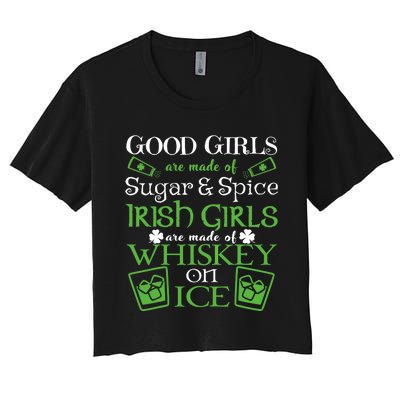 Irish Girl are Whiskey on Ice St. Patrick's Day Women's Crop Top Tee