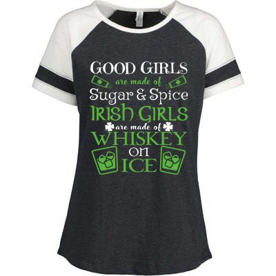 Irish Girl are Whiskey on Ice St. Patrick's Day Enza Ladies Jersey Colorblock Tee