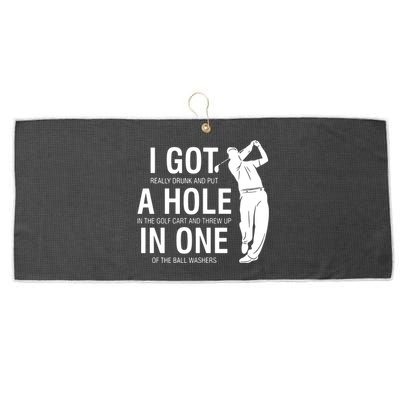 I Got A Hole In One Large Microfiber Waffle Golf Towel