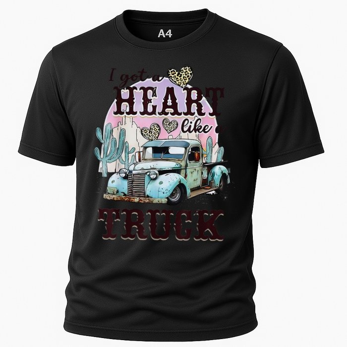 I Got A Heart Like A Truck Runs On Dreams Cooling Performance Crew T-Shirt