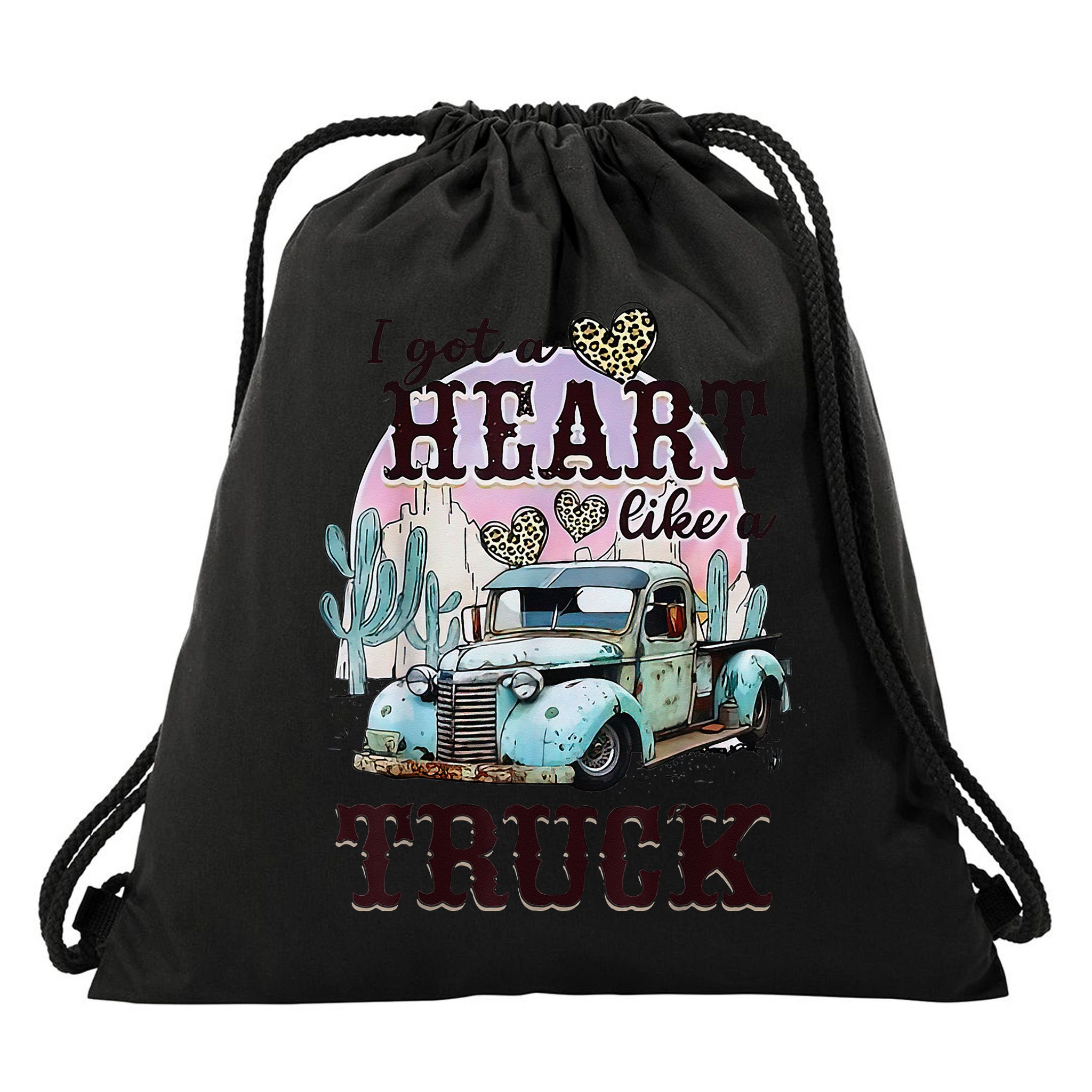 I Got A Heart Like A Truck Runs On Dreams Drawstring Bag