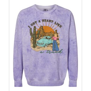 I Got A Heart Like A Truck Western Boho Sunset Girl Desert Colorblast Crewneck Sweatshirt