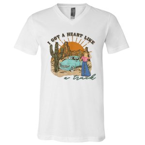 I Got A Heart Like A Truck Western Boho Sunset Girl Desert V-Neck T-Shirt