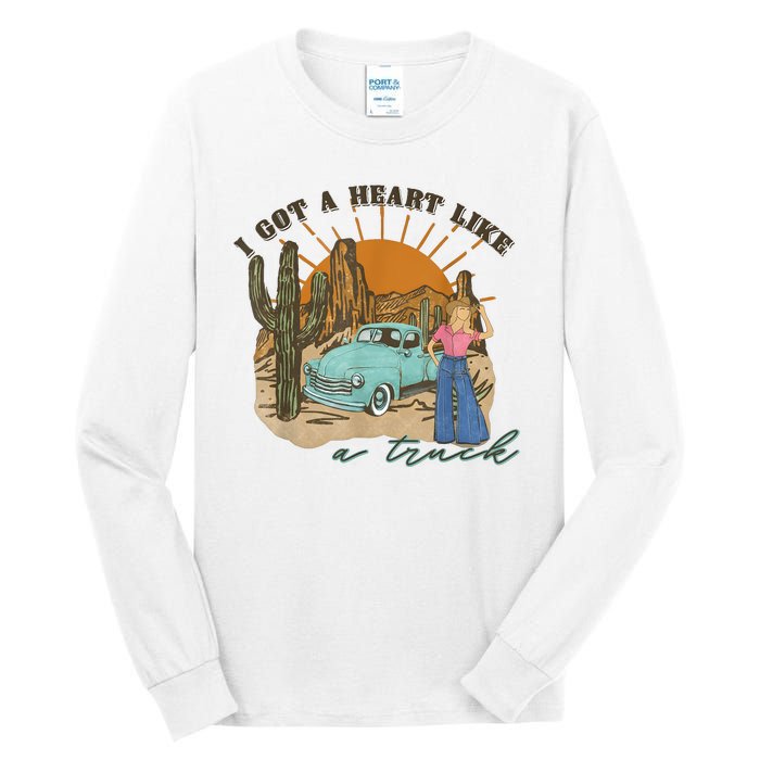 I Got A Heart Like A Truck Western Boho Sunset Girl Desert Tall Long Sleeve T-Shirt