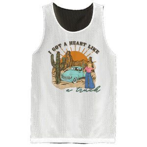 I Got A Heart Like A Truck Western Boho Sunset Girl Desert Mesh Reversible Basketball Jersey Tank