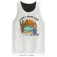 I Got A Heart Like A Truck Western Boho Sunset Girl Desert Mesh Reversible Basketball Jersey Tank