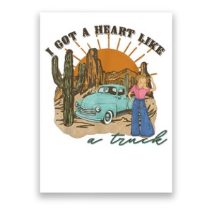 I Got A Heart Like A Truck Western Boho Sunset Girl Desert Poster