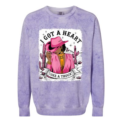 I Got A Heart Like A Truck Western Black Cowgirl African Colorblast Crewneck Sweatshirt