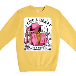 I Got A Heart Like A Truck Western Black Cowgirl African Premium Crewneck Sweatshirt