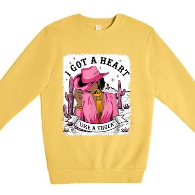 I Got A Heart Like A Truck Western Black Cowgirl African Premium Crewneck Sweatshirt