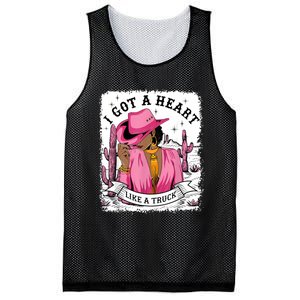 I Got A Heart Like A Truck Western Black Cowgirl African Mesh Reversible Basketball Jersey Tank