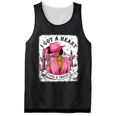 I Got A Heart Like A Truck Western Black Cowgirl African Mesh Reversible Basketball Jersey Tank