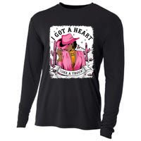 I Got A Heart Like A Truck Western Black Cowgirl African Cooling Performance Long Sleeve Crew