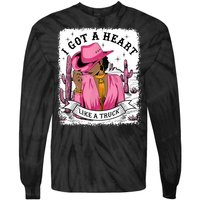 I Got A Heart Like A Truck Western Black Cowgirl African Tie-Dye Long Sleeve Shirt