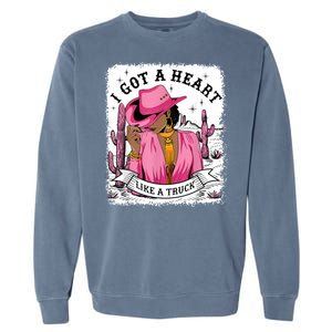 I Got A Heart Like A Truck Western Black Cowgirl African Garment-Dyed Sweatshirt