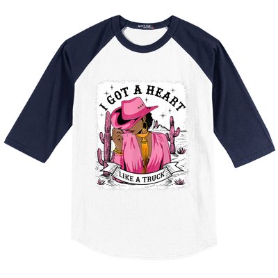 I Got A Heart Like A Truck Western Black Cowgirl African Baseball Sleeve Shirt