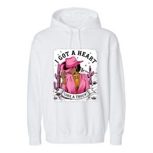 I Got A Heart Like A Truck Western Black Cowgirl African Garment-Dyed Fleece Hoodie