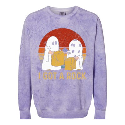 I Got A Rock Halloween Trick Or Treat Ghost Colorblast Crewneck Sweatshirt