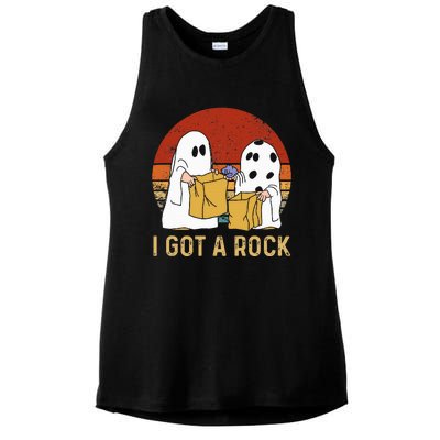 I Got A Rock Halloween Trick Or Treat Ghost Ladies PosiCharge Tri-Blend Wicking Tank