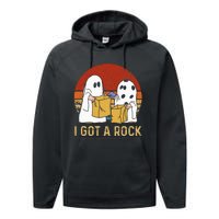 I Got A Rock Halloween Trick Or Treat Ghost Performance Fleece Hoodie