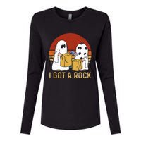 I Got A Rock Halloween Trick Or Treat Ghost Womens Cotton Relaxed Long Sleeve T-Shirt