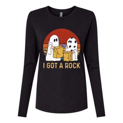 I Got A Rock Halloween Trick Or Treat Ghost Womens Cotton Relaxed Long Sleeve T-Shirt