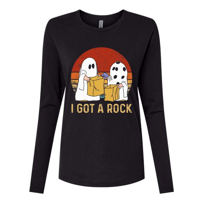 I Got A Rock Halloween Trick Or Treat Ghost Womens Cotton Relaxed Long Sleeve T-Shirt